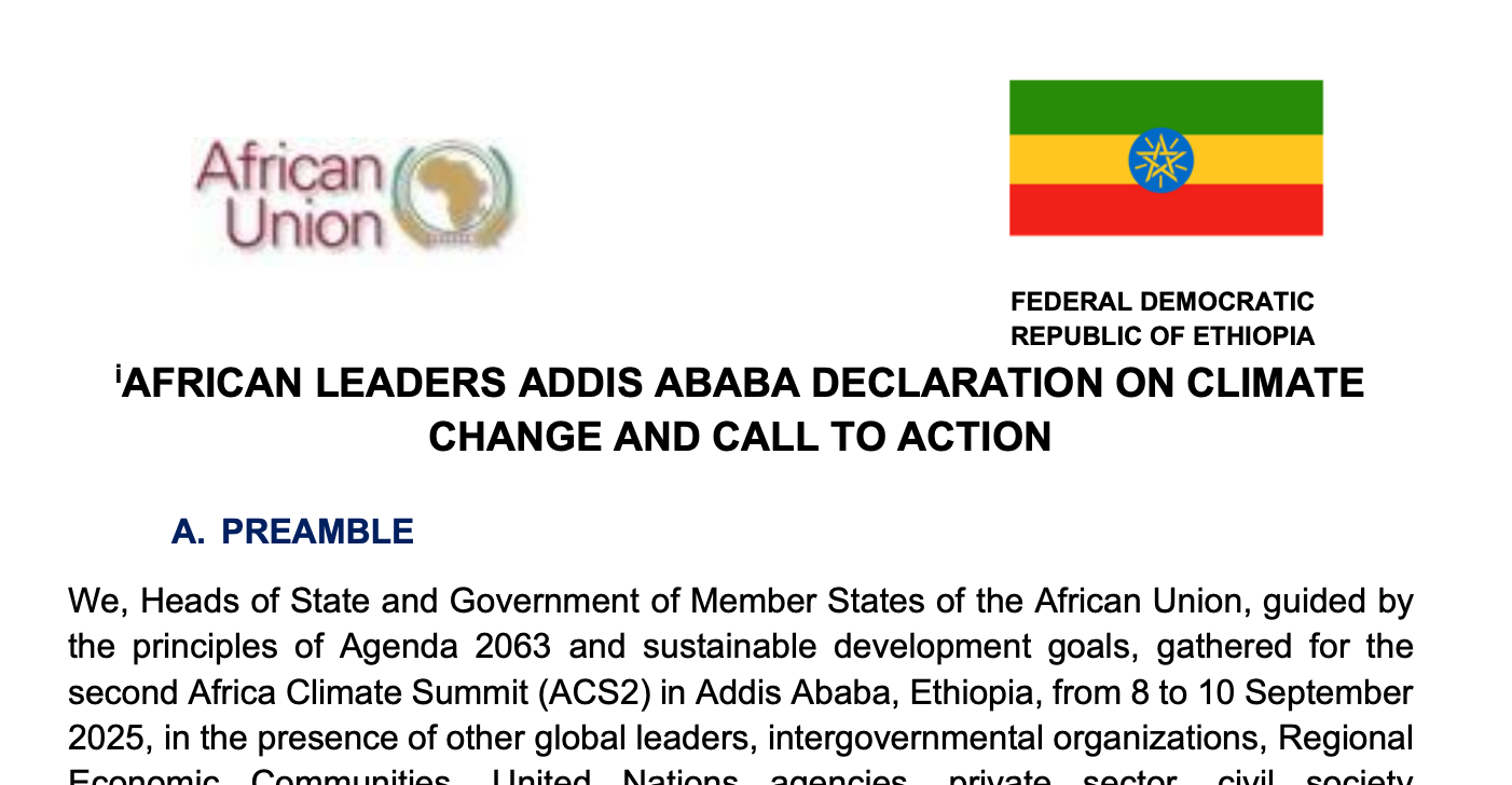 Multilateral Agreements Strategies \u0026 Plans Projects \u0026 Programs Reports and Submissions COP28 The Addis Ababa Declaration on Climate Change \u0026 Call to Action thumbnail